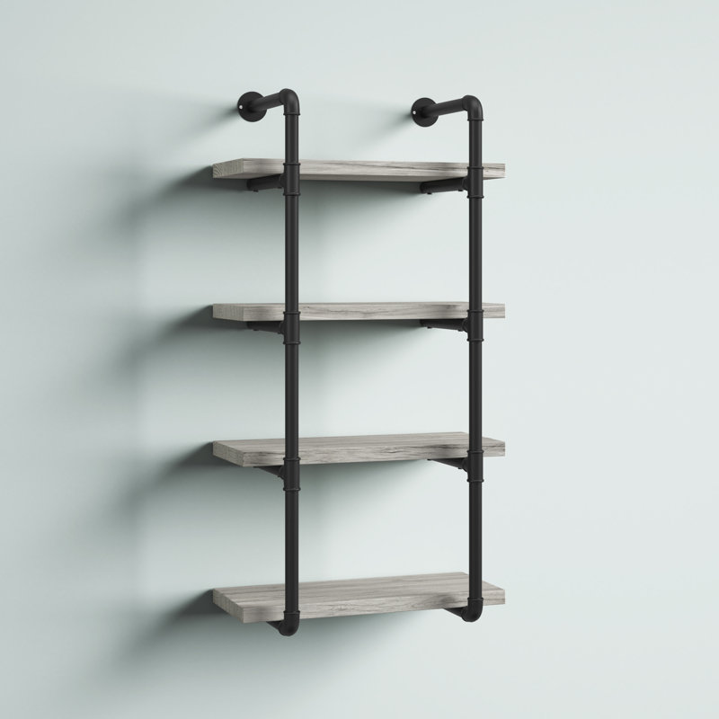 Tablette à 4 niveaux Olivia, 46" H x 23.5" W x 11.5" D, Gris