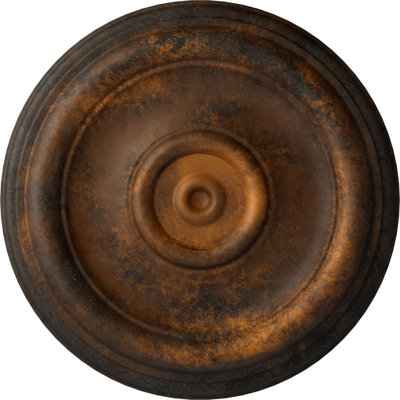 Endurathane Traditional Ceiling Medallion, 12"OD x 1"P (Fits Canopies up to 2 3/4"), Hand-Painted Rust Finish