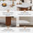 94.49" Extendable Rectangular Dining Table Extendable Sintered Stone Dining Table with Wood Base Seats 10 Modern Kitchen Expandable Table