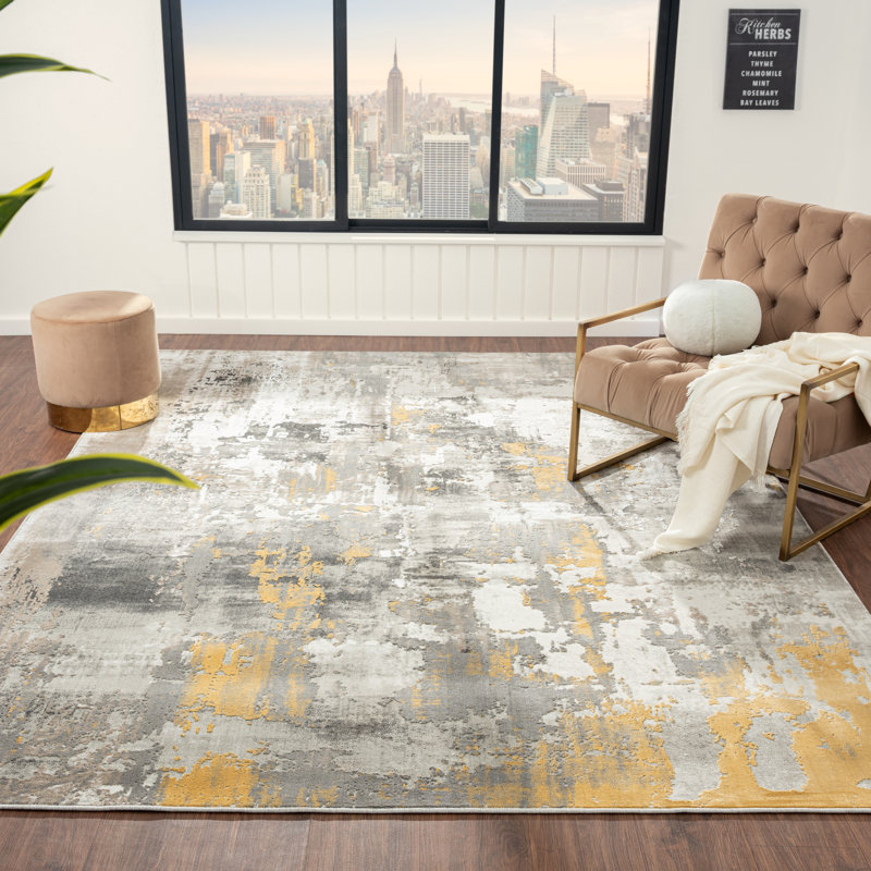 Tapis abstrait Serengeti Brushstroke, Rectangle 5 pi 3 po x 7 pi 6 po