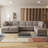 Sectional Sofa Livingroom Coner Couch With Storage Ottomans-1200585939