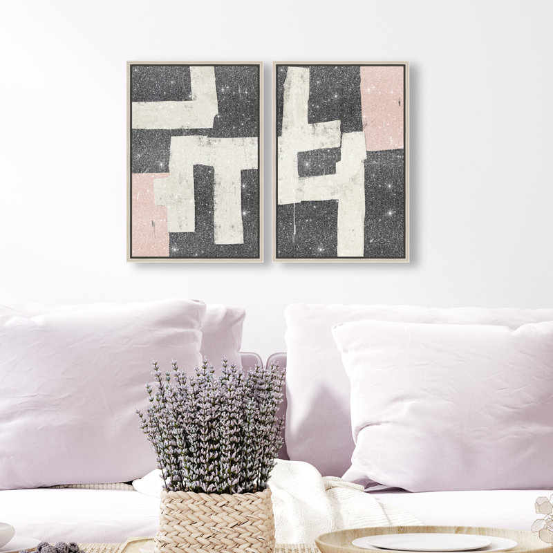 Placed Together Set Set by Oliver Gal, 11"H x 16"W, Silver Floater Frame