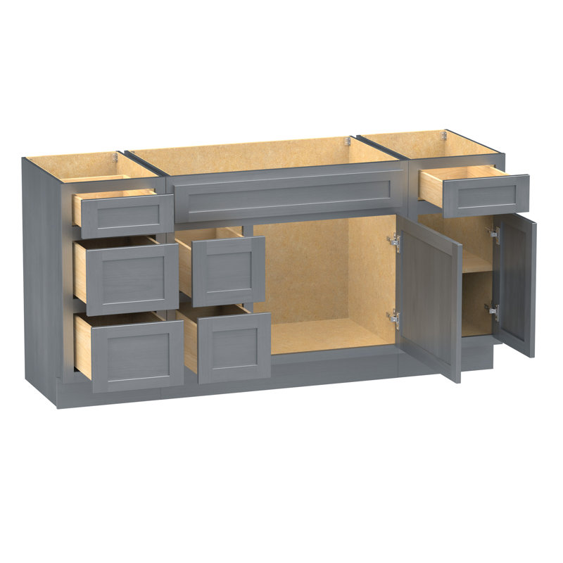 Base de meuble-lavabo simple 66 po seulement, Argent argent