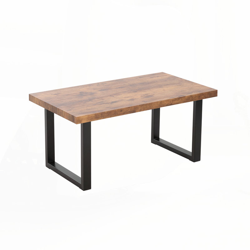Walnut With Metal Legs Coffee Table