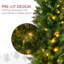Sapin de Noël artificiel mince 6 pi avec 6 lumières DEL blanc chaud et 390 pointes, pour décoration de Noël, vert