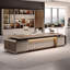 Modern Light Luxury Brown Executive Office Desk with Storage Cabinets and Embedded Desktop Power Strip for Manager/President Office-815761864