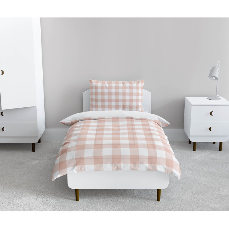 Ensemble d'édredon léger en vichy Proper, Rose