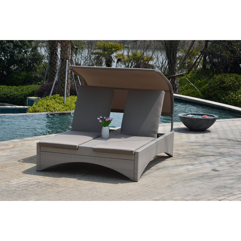 Longue chaise méridienne inclinable double Faust