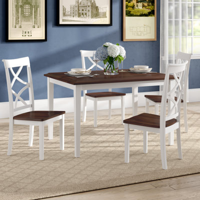 Kamari 4 - Person Acacia Solid Wood Top Four Leg Base Dining Set