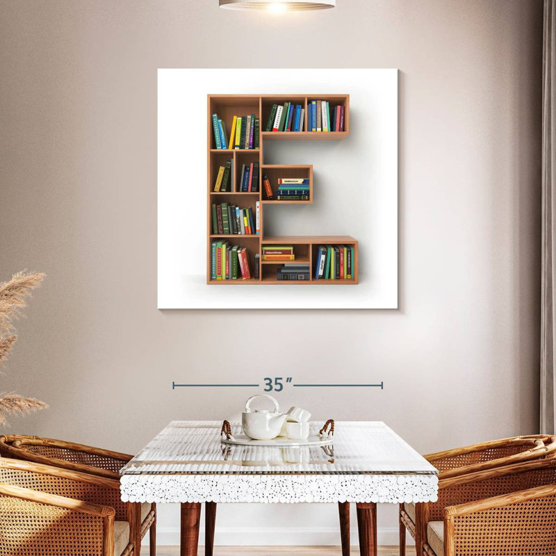 Tergel Bookcase Letter E, 39" H x 39" W