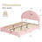 Bensu Luxury Curve-Shaped Headboard Bed Frame, Elegant Boucle Upholstered Platform Bed with Modern Design-770810540-756670532