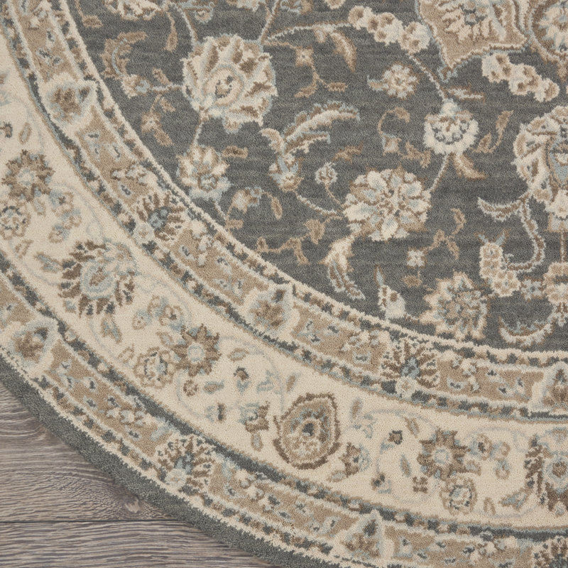 Tapis ivoire en laine Crownover, Rond 7 pi 10 po