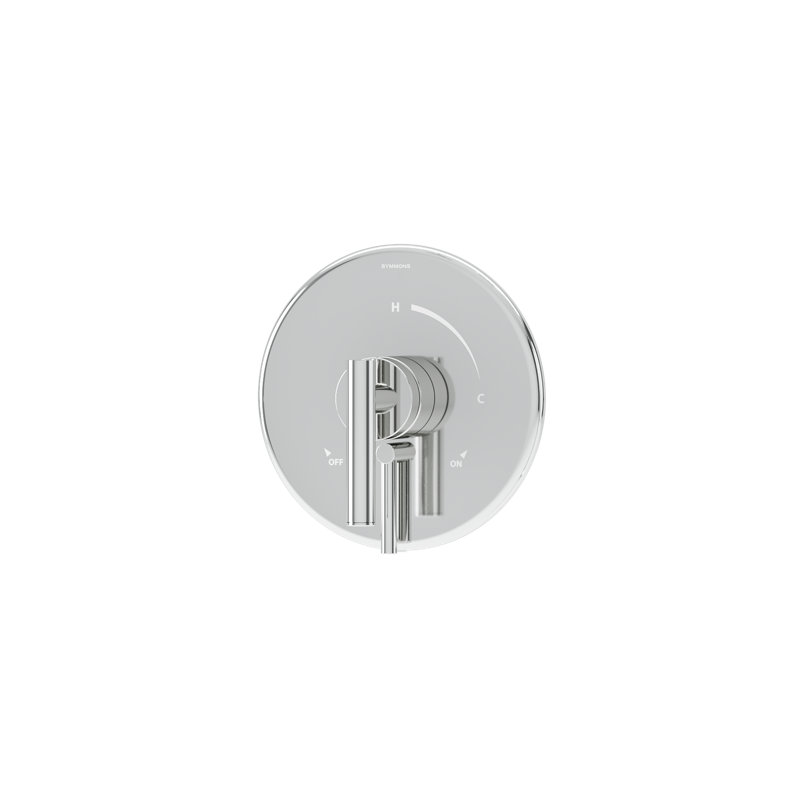 Garniture de soupape de douche murale avec contrôle de volume Dia, Chrome poli