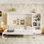 Grand lit escamotable avec compartiments de rangement à hauteur réglable et tablette-328503935