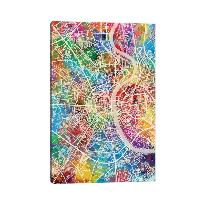 Cologne Germany City Map I by Michael Tompsett - Wrapped Canvas Gallery-Wrapped Canvas Giclée