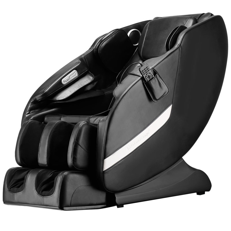Faux Leather Heated Massage Chair, Black