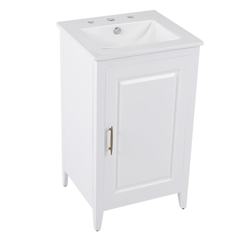 Meuble-lavabo 20,3 po avec lavabo, Blanc