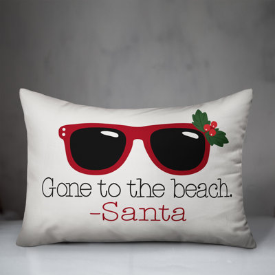 Gone to the Beach - Santa Lumbar Pillow