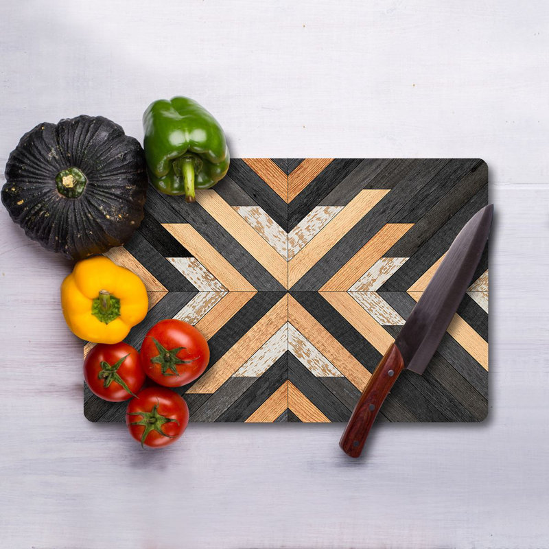 Flourish Premium Tempered Glass Cutting Board, 11.8 x 15.7 inches | Antibacterial, Easy Clean, Non-Slip Silicone Feet | 100% Durable Glass, Thickness: 0.16 inches | Ideal for Kitchen Prep, Safe & Stylish Cooking Solution