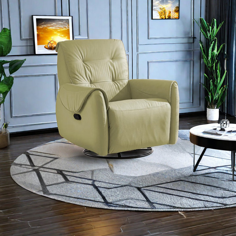 Natig Faux Leather Recliner, Green
