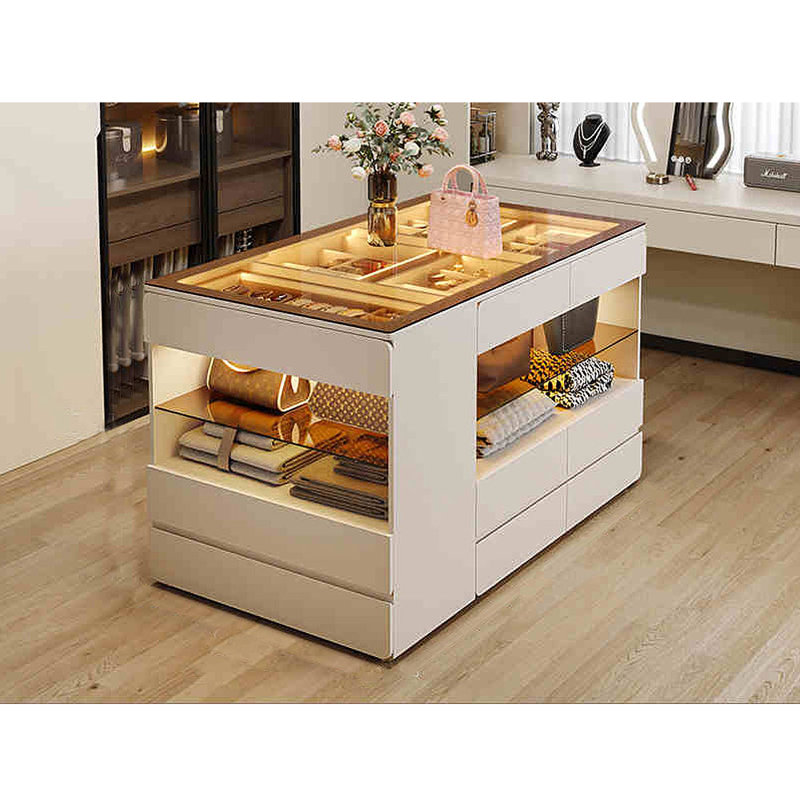 Armoire de rangement à bijoux, Crème, crème