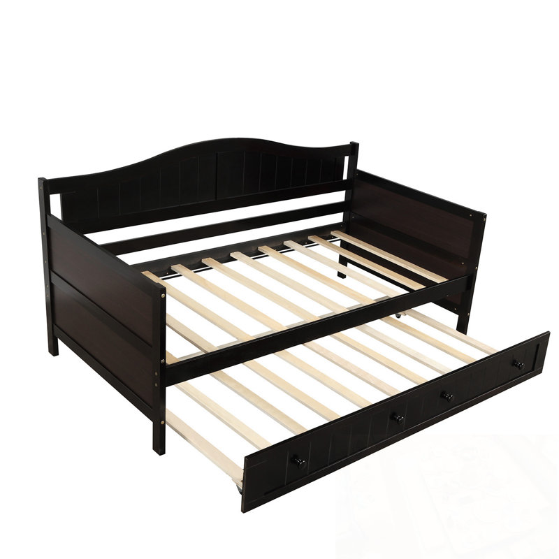Twin Wooden Marjorie with Trundle Bed, Espresso