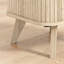 Armoire à chaussures Aurel Mid-Century 18 paires avec portes coulissantes cannelées-703020361