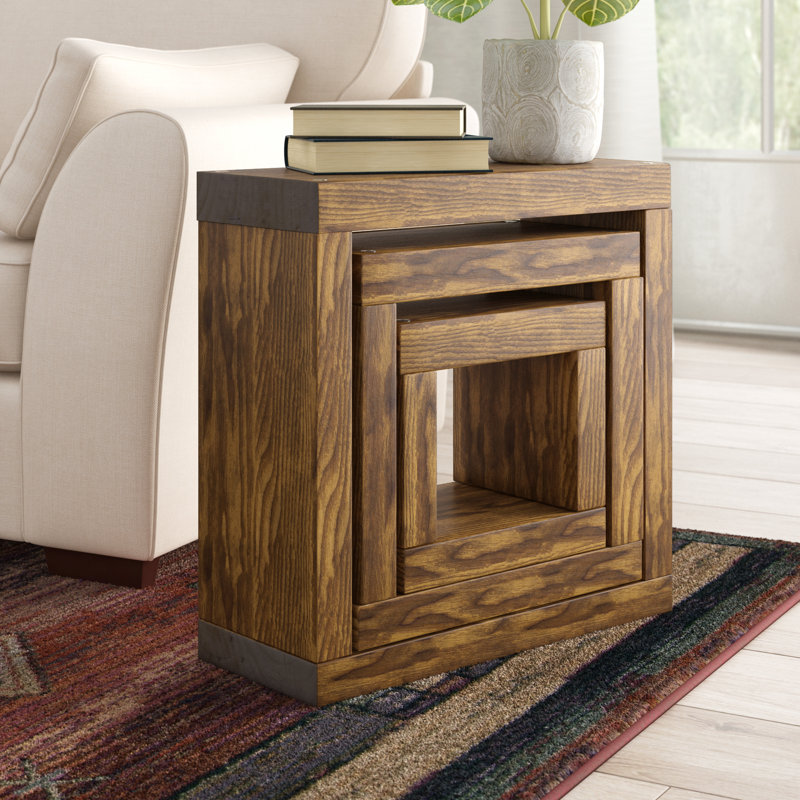 Solid Wood Nesting Tables, Dark