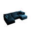 Canapé modulaire en U en forme de U avec 2 repose-pieds, tissu en chenille bleu, structure en bois massif solide pour un canapé modulaire en chenille, Robust Home Life