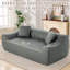 Canapé deux places en similicuir, profondeur d'assise 198 cm, canapé moderne avec 2 coussins, gain de place pour appartement, salon ou chambre.-130170005