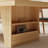 Modern Conference Table With Built-In Storage Shelves - Natural Wood Finish