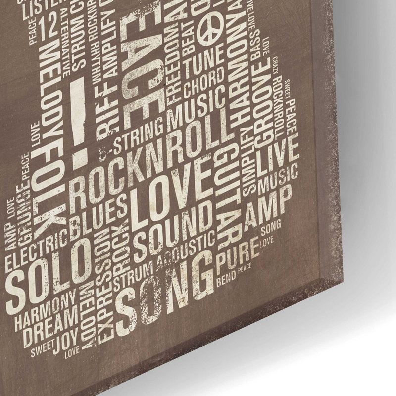 Alcott Hill 'Type Band Neutral Panel' by Michael Mullan, Acrylic Glass Wall Art, 24"x12", 12" H x 24" W