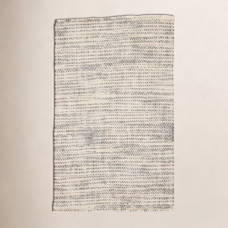 Tapis blanc / noir en jute / sisal fabriqué à la main Owen, Rectangle 12 pi x 15 pi