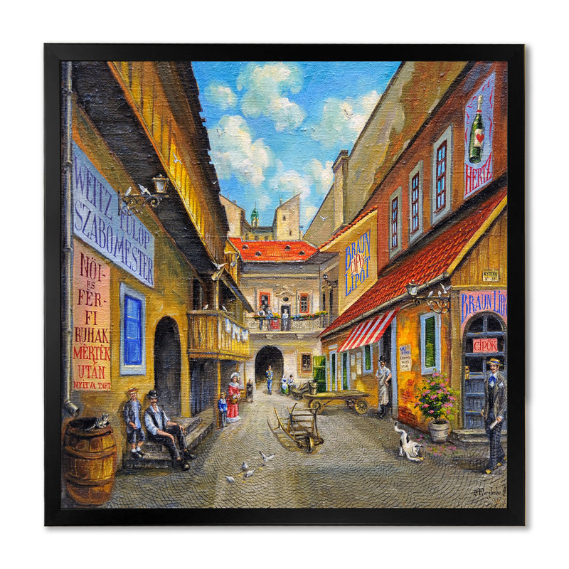«Mexico Street», reproduction d'art sur toile, H 16 po x l 16 po x P 1 po, Cadre photo noir