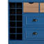 Armoire de cuisine de 135 cm (53,2 po), armoire de rangement de 180 cm (71 po) de profondeur avec 4 portes pliantes, 5 tiroirs, casiers à bouteilles et prise électrique, bleue-1386446208