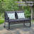 Outdoor rattan rocking loveseat chair-956394051