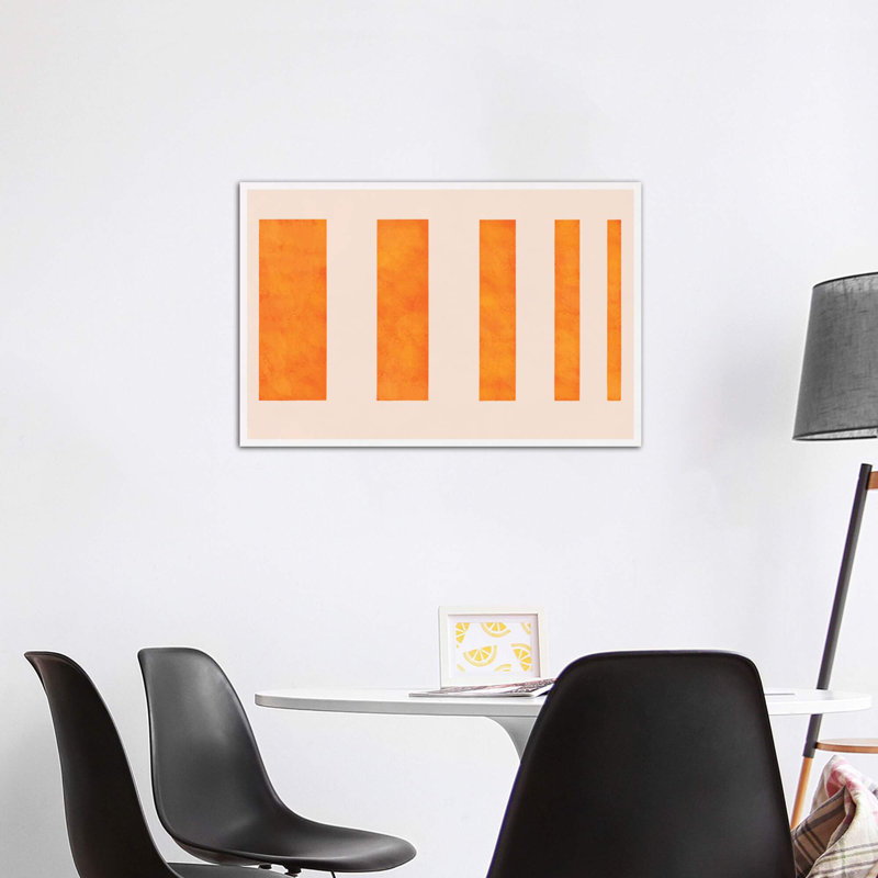 « orange prelevements »-impression sur l’image, H 32 po x l 48 po x P 1,5 po, Toile tendue