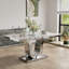 Luxury 64 Inch Faux Marble Dining Room Table With Mirrored U Shaped Base In White Silver-105529710