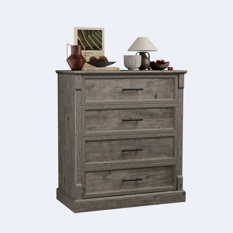 Commode 4 tiroirs Farmhouse, Gris