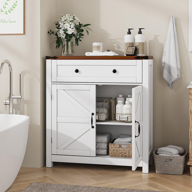 Buffet 30 po avec tiroir ajustable Farmhouse, White