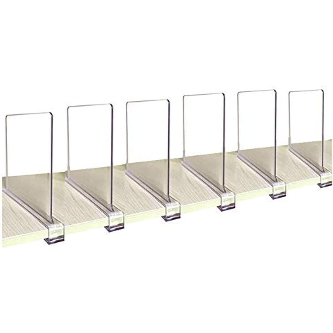 Acrylic Shelf Divider, Wood Shelf Dividers,Closet Shelf Separators Clothing Organizer Perfect For Bedroom Shelving Organization And Kitchen Cabinet Shelf Storage,6 PCS Rebrilliant 