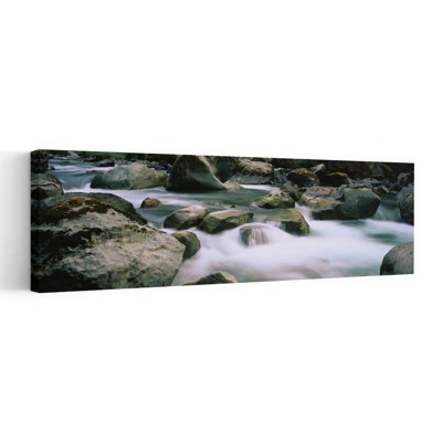 River Flowing Through Rocks, Skokomish River, Olympic National Park, Washington State, Tranquil Abstract Contemporary Nature Landscape Wall Art