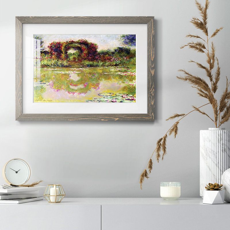 Rose Arches at Giverny, 1913 - Peinture d'un seul cadre, Gris, H 26 po x l 38 po x P 1,5 po