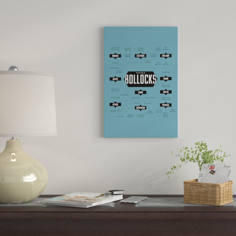« bollocks » par stephen wild, reproduction d’art sur toile tendue, H 26 po x l 18 po x P 1,5 po, Toile avec cadre noir