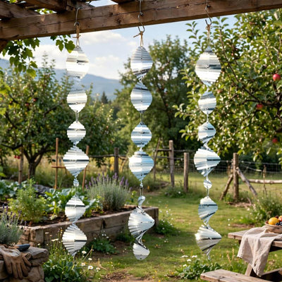 Bird Deterrent Wind Spinner Set, 3D Reflective Outdoor Garden Hanging Décor, 9 Pcs​