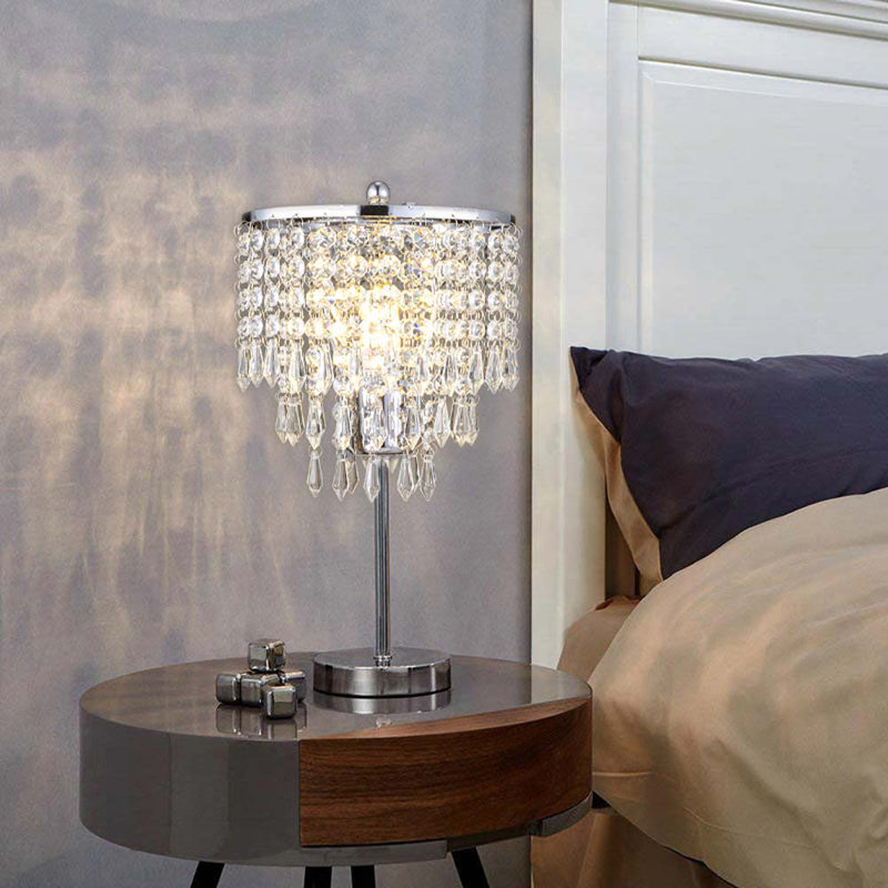 Hull 40cm Small Crystal Table Lamp with Round Base