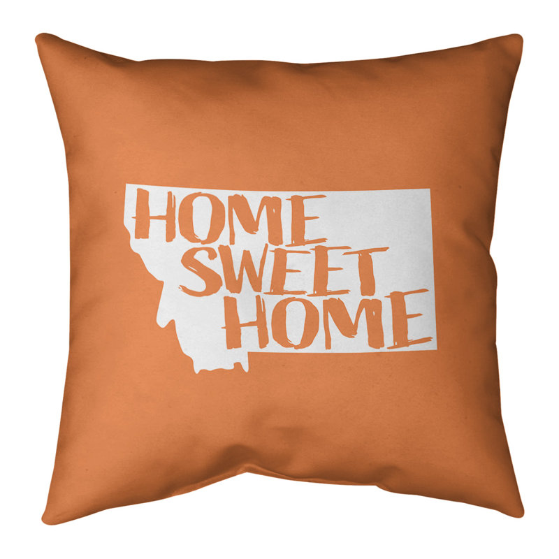 Coussin intérieur / extérieur Home Sweet, 14 po x 14 po, Montana, Orange