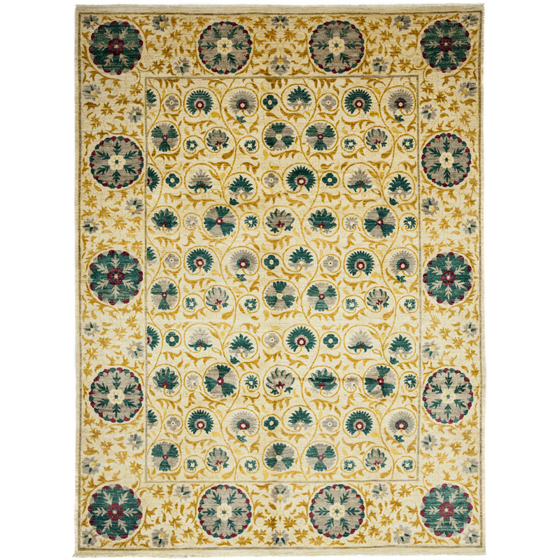 Suzani One-of-a-Kind 9' 1" X 12' 7" Hand Knotted Area Rug