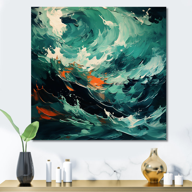 Rolling Surf Waves III - art mural vagues, Toile tendue, 30" H x 30" W