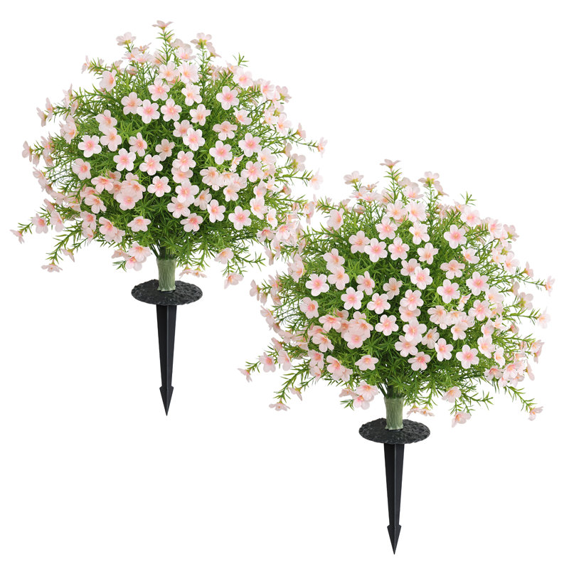 Ensemble de 2 fleurs artificielles 25,6 "avec épis, Rose